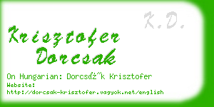 krisztofer dorcsak business card